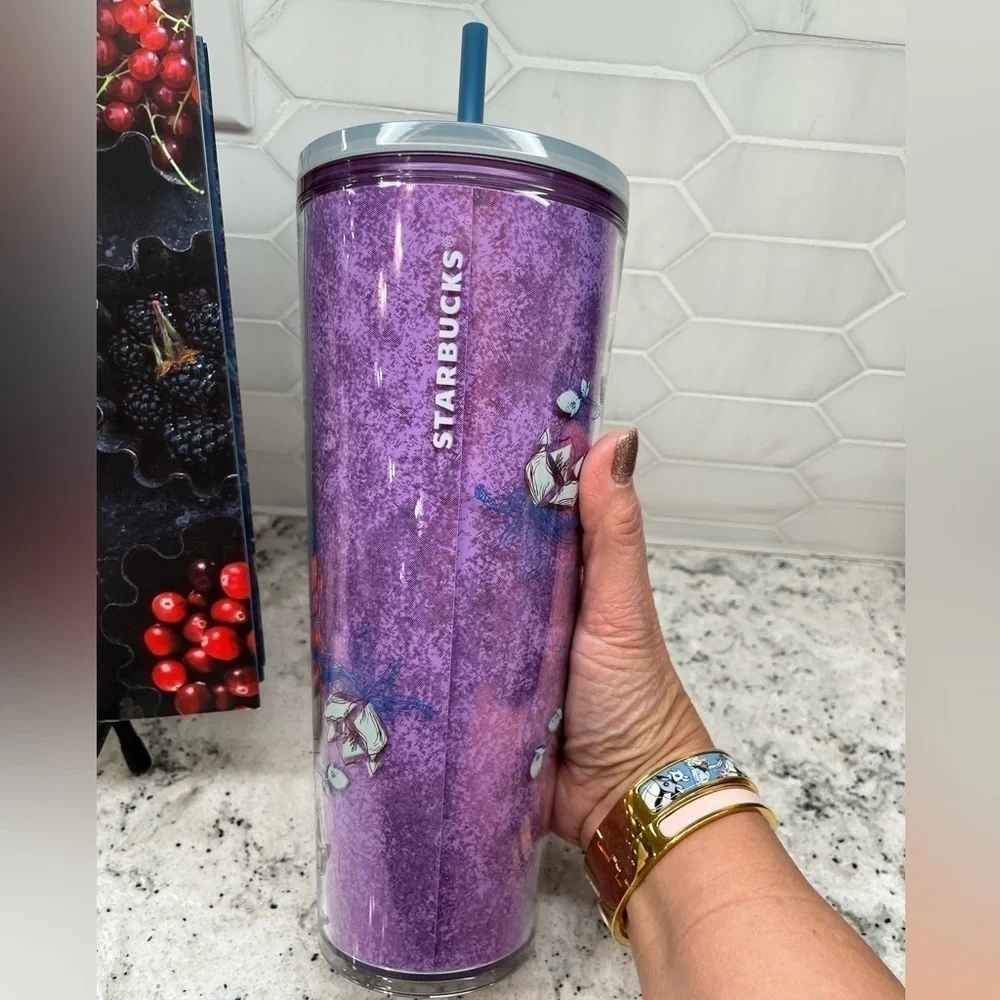 Starbucks 2024 Purple Winter Blossom Floral Tumbler. NWT! Gorgeous! 24 Oz